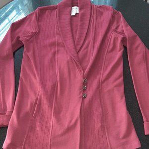 Lucky Brand soft knit blazer-jacket wine colored